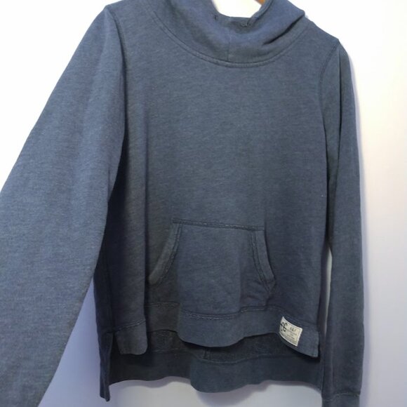Abercrombie & Fitch Hoodie Size Medium Funnel Neck Navy Blue Soft Worn-in *SPOTS - Picture 4 of 15